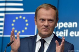 European Council President Tusk holds a news conference at the European Council headquarters after a European Union leaders summit in Brussels, Belgium